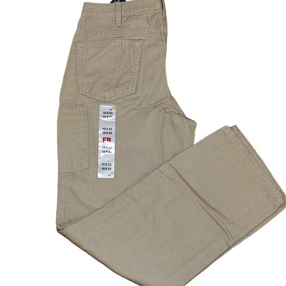 NWT Carhartt Khaki FR Canvas Boot Cut Work Pants - Picture 2 of 9